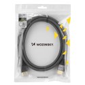 Mocny wytrzymały kabel HDMI 2.1 8K / 4K / 2K w oplocie 2m - srebrny