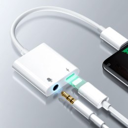 Przejściówka adapter do iPhone słuchawki + ładowanie Lightning / 3.5mm Mini Jack - biały