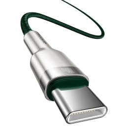 Przewód kabel USB-C - USB-C Cafule Metal Data Power Delivery 100W 2m - zielony