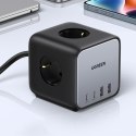 Ładowarka listwa zasilająca AC 240V GaN 2x USB-C 2x USB-A 3x AC 240V - czarna