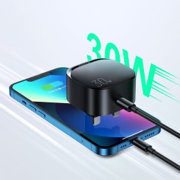 Mała szybka ładowarka USB-C PD wtyczka angielska UK 30W - biała