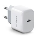 Mała szybka ładowarka sieciowa do telefonu USB-C PD 20W - biała