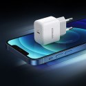 Mała szybka ładowarka sieciowa do telefonu USB-C PD 20W - biała