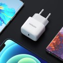 Mała szybka ładowarka sieciowa do telefonu USB-C PD 20W - biała