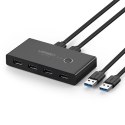 Switch box HUB przełącznik 4x USB 3.2 Gen 1 rozdzielacz USB na dwa komputery - czarny