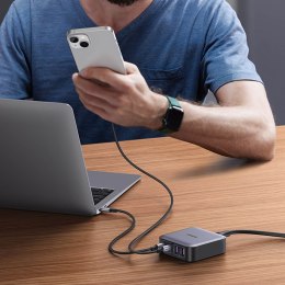 Szybka ładowarka sieciowa biurkowa Nexode 2x USB-C 2x USB-A 65W 2m - szara