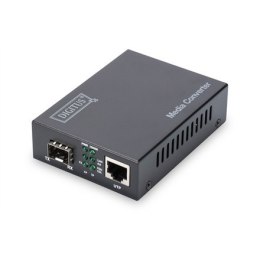 Digitus | Konwerter mediów Gigabit Ethernet, otwarte gniazdo SFP, bez modułu SFP | DN-82130 | SFP | port 10/100/1000 Mb/s