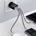 Compact szybka ładowarka sieciowa 2x USB USB-C 30W 3A PD QC czarny