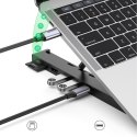 Składana podstawka na laptopa X-Kit + HUB USB-C USB HDMI czytnik kart SD microSD czarny