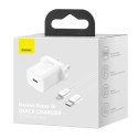 Super Si 1C szybka ładowarka 20W + kabel USB-C - Lightning 1m wtyczka angielska UK biała