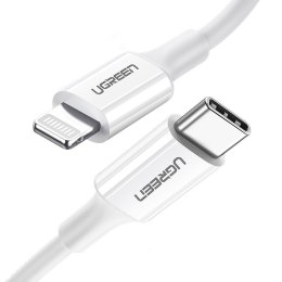 Kabel przewód do iPhone MFi USB-C - Lightning 20W 3A 0.5m biały