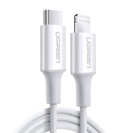 Kabel przewód do iPhone MFi USB-C - Lightning 20W 3A 0.5m biały