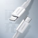 Kabel przewód do iPhone MFi USB-C - Lightning 20W 3A 1.5m biały