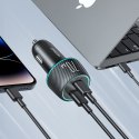 Ładowarka samochodowa podwójna 2x USB-C 70W z podświetleniem LED JR-CCN02 - czarna