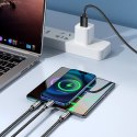 3w1 kabel przewód USB - USB-C / Lightning / micro USB 3.5 A 1.2m niebieski