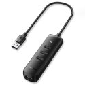 4w1 Rozdzielacz portów HUB USB - 4x USB Typ A 3.0 PD DC 12V 0.25m czarny