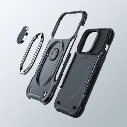 Etui do iPhone 14 Pro pancerny pokrowiec z podstawką uchwytem ring holder czarne