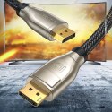 Kabel przewód DisplayPort wytrzymały w oplocie 1.4 2m szary