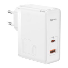 Szybka uniwersalna ładowarka sieciowa GaN5 Pro USB-C USB 100W PD QC AFC biały