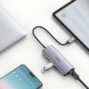 Wielofunkcyjny HUB adapter rozdzielacz USB-C - 3x USB Ethernet RJ-45 micro USB szary