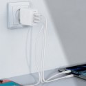 2w1 Ładowarka sieciowa 2x USB-C USB 65W + kabel USB-C biały