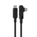 Kabel przewód kątowy w oplocie USB-C 100W 20V 5A 2m czarny