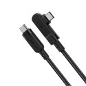 Kabel przewód kątowy w oplocie USB-C 100W 20V 5A 2m czarny