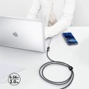 Kabel przewód kątowy w oplocie USB-C 100W 20V 5A 2m czarny