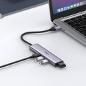 Rozdzielacz portów HUB USB - 4x USB 3.0 szary