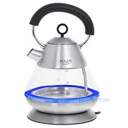 Adler | Czajnik | AD 1282 | Elektryczny | 1850 W | 1.5 L | Szkło/Ze stali nierdzewnej | Obracany o 360° podstawa | Inox