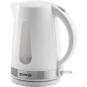 Gorenje | Kettle | K17WE | Electric | 2200 W | 1.7 L | Plastic + metal | 360° rotational base | White