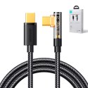 Kątowy kabel USB-C do szybkiego ładowania i transferu danych 100W 1.2m czarny