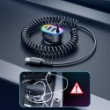 Szybka ładowarka samochodowa 4w1 PD QC AFC FCP + kabel 60W USB-C 1.6m czarny