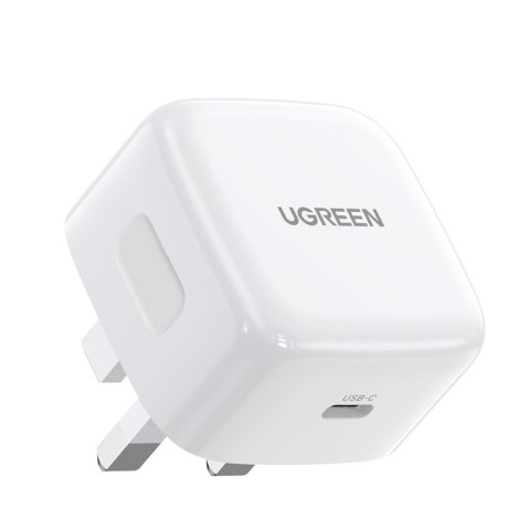 Szybka ładowarka sieciowa angielska wtyczka UK USB-C PD 30W biała