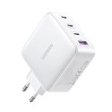 Szybka ładowarka GaN 3x USB-C USB 100W PPS PD Power Delivery biała