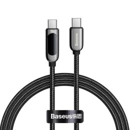 Kabel przewód USB-C z miernikiem mocy Power Delivery 100W 20V 5A 1m czarny