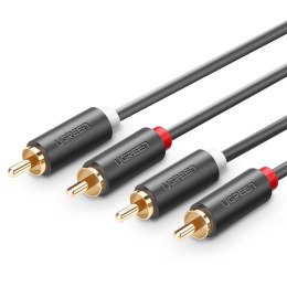 Kabel przewód stereo audio video 2 RCA 2x Cinch 5m szary