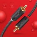 Kabel przewód stereo audio video 2 RCA 2x Cinch 5m szary