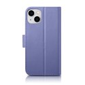 2w1 etui skórzany pokrowiec z klapką iPhone 14 Plus Anti-RFID Wallet Case jasnofioletowy