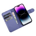 2w1 etui skórzany pokrowiec z klapką iPhone 14 Pro Anti-RFID Wallet Case jasnofioletowy