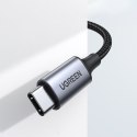 Kabel audio stereo AUX 3.5 mm mini jack - USB-C do telefonu tabletu 1m czarny