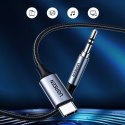 Kabel audio stereo AUX 3.5 mm mini jack - USB-C do telefonu tabletu 1m czarny