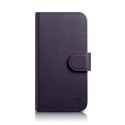 2w1 etui skórzany pokrowiec z klapką iPhone 14 Pro Max Anti-RFID Wallet Case ciemnofioletowy