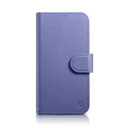 2w1 etui skórzany pokrowiec z klapką iPhone 14 Pro Max Anti-RFID Wallet Case jasnofioletowy