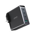 Ładowarka sieciowa GaN 140W wtyczka angielska UK 3x USB-C USB-A + kabel USB-C 1.2m