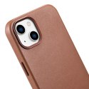 Pokrowiec etui z naturalnej skóry do iPhone 14 Plus MagSafe Case Leather brązowy