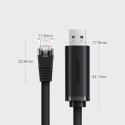 Kabel przewód konsolowy przejściówka USB - RJ45 skrętka ethernet 1.5m czarny