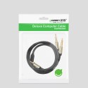 Kabel przewód rozdzielacz audio mini jack 3.5 mm - 2x jack 6.35mm 1m szary