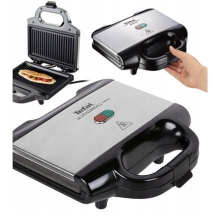 Toster TEFAL SM157236 do kanapek - Moc 700 W, 1 płytka, Kolor czarny / stal nierdzewna