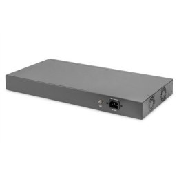 Digitus | Przełącznik Fast Ethernet PoE 24-portowy PoE + 2 Combo, 370W PoE | DN-95343 | Niezarządzany | Desktop | Ilość portów 1